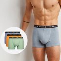 DIM Lot de 3 Boxers Homme Coton STRETCH Vert sauge Ocre Gris