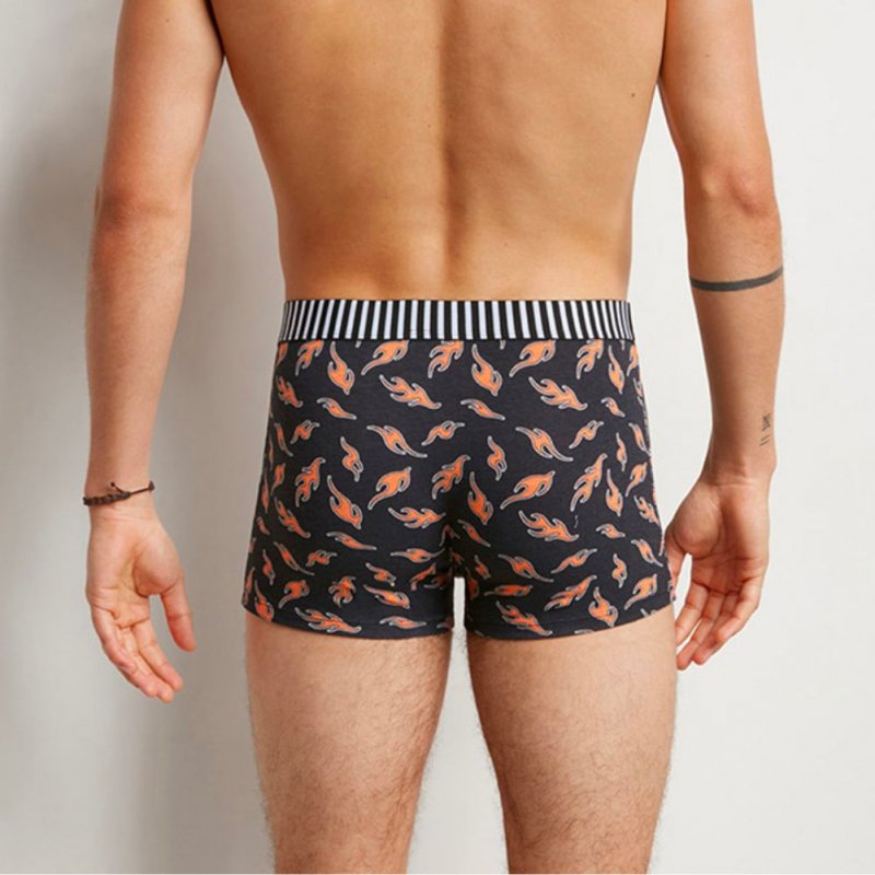 DIM Lot de 3 Boxers Homme Coton VIBES Marbre Flammes Noir