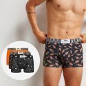 DIM Lot de 3 Boxers Homme Coton VIBES Marbre Flammes Noir