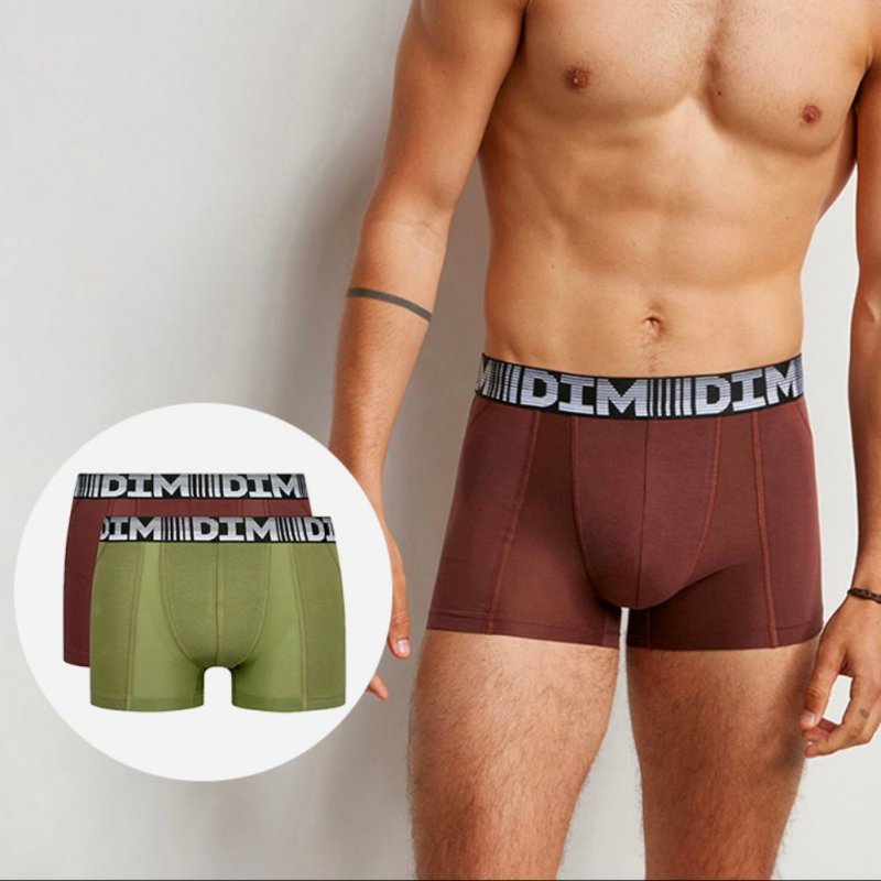 LOT DE 2 Boxer Sous-vêtements Homme 3D FLEX AIR Vert et Bordeaux