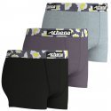 ATHENA 3 Boxers Garçon Coton CITYPACK Noir Anthracite Acier