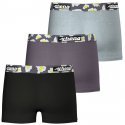 ATHENA Lot de 3 Boxers Garçon Coton CITYPACK Noir Anthracite Acier