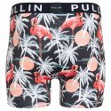 PULL IN Boxer Long Homme Microfibre MIAMIPALMS Noir Rose