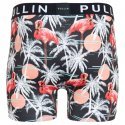 PULL IN Boxer Long Homme Microfibre MIAMIPALMS Noir Rose