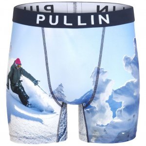 PULL IN Boxer Long Homme Microfibre BLACKSTAR Ciel Blanc