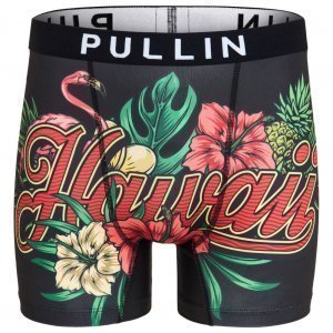 PULL IN Boxer Long Homme Microfibre WAIHA Noir Rouge