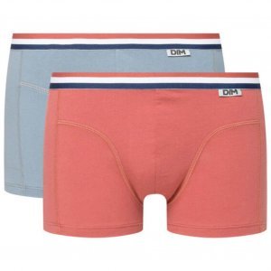 DIM Lot de 2 Boxers Homme Coton ECODIM COLORS Rouge Souris