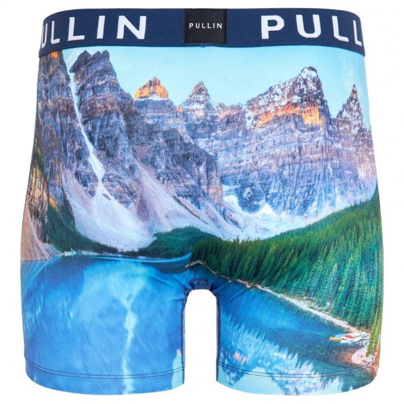 PULL IN Boxer Long Homme Microfibre HD Bleu Vert