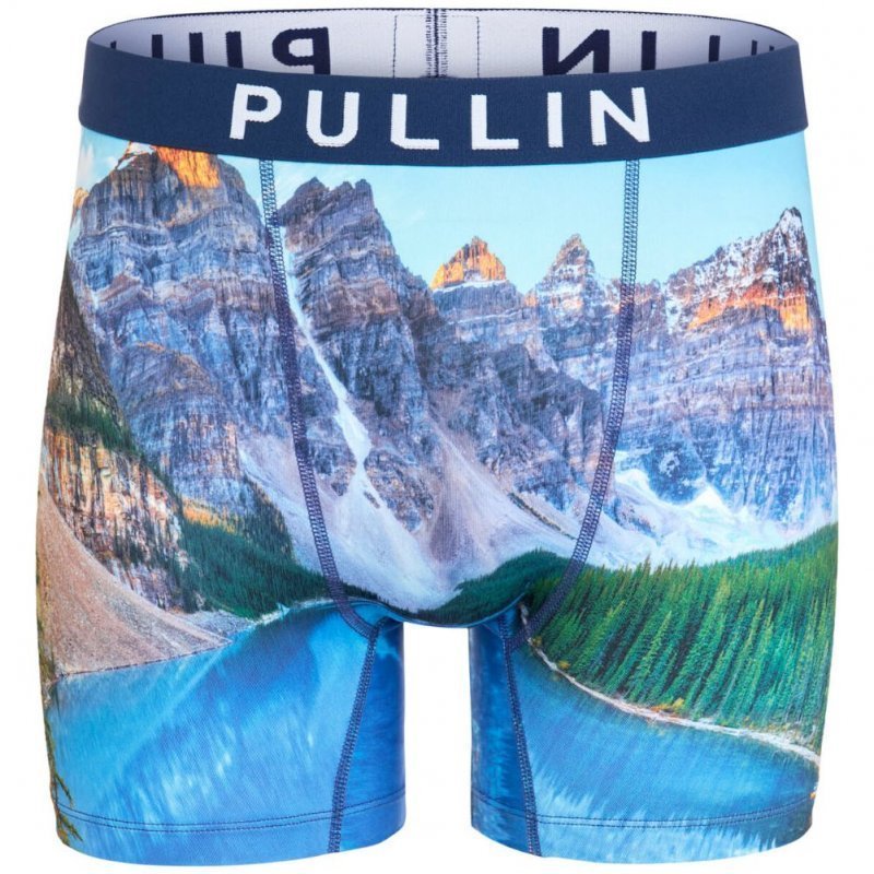 PULL IN Boxer Long Homme Microfibre HD Bleu Vert