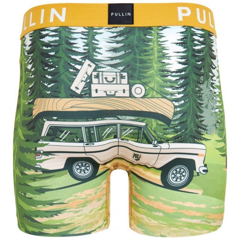 PULL IN Boxer Long Homme Microfibre LANDCRUISE Vert Beige