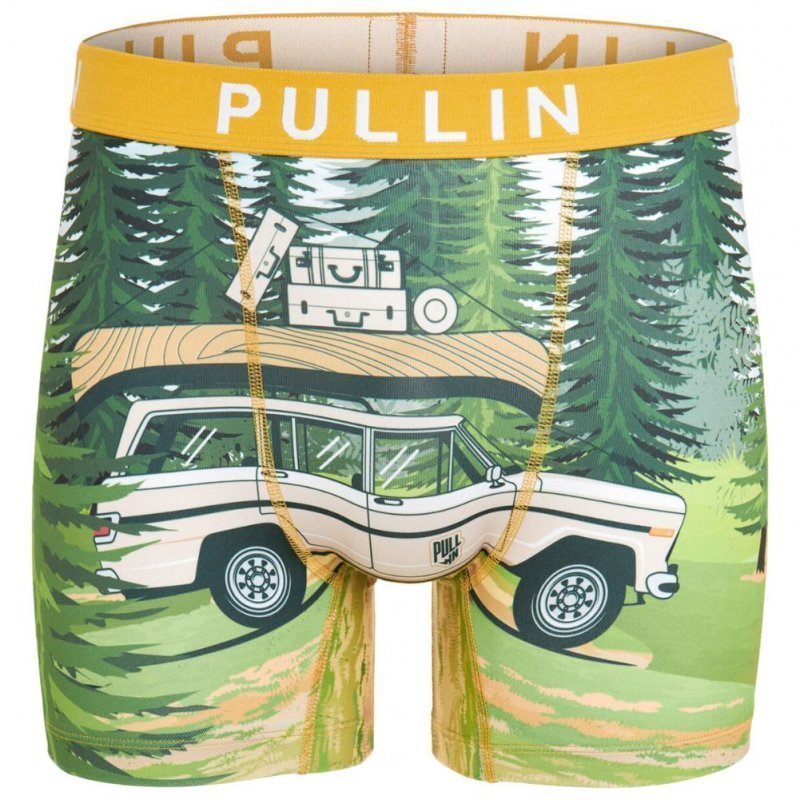 PULL IN Boxer Long Homme Microfibre LANDCRUISE Vert Beige