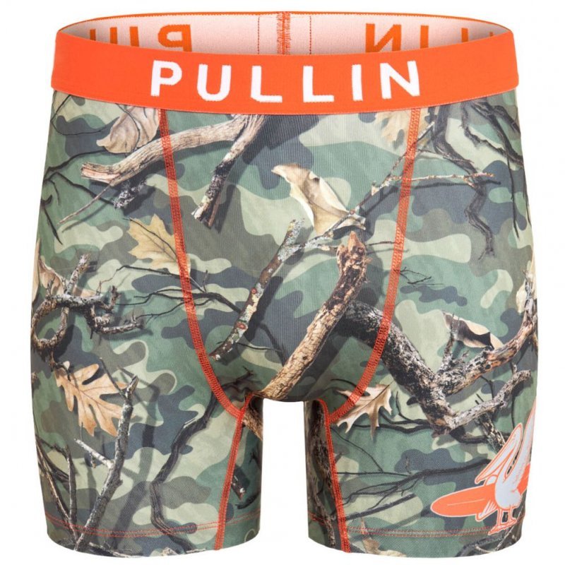 PULL IN Boxer Long Homme Microfibre PELICAM Vert Orange