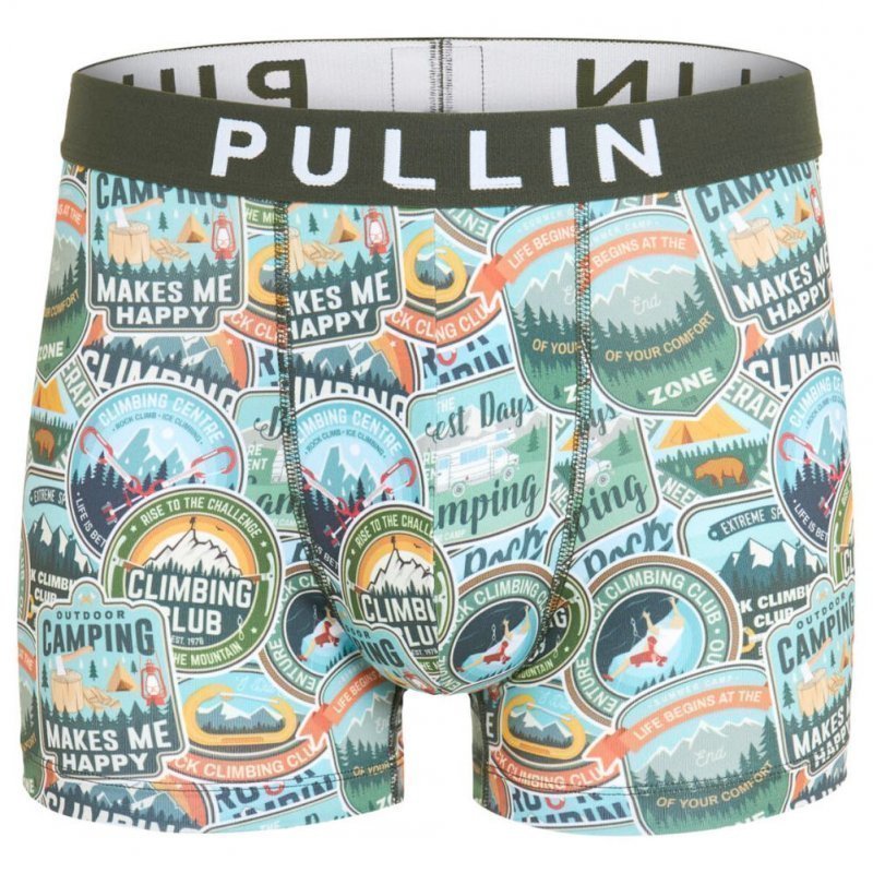 PULL IN Boxer Homme Microfibre CLIMBING Bleu Kaki