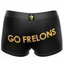 HERITAGE Boxer Femme Microfibre VILLERS RUGBY Noir Jaune MADE IN FRANCE