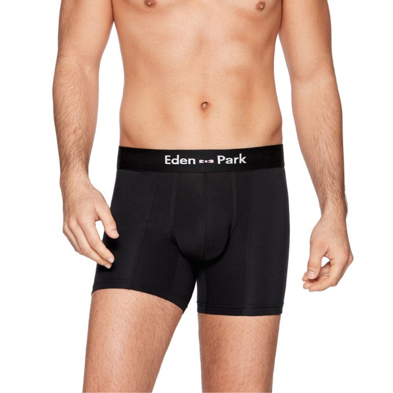 EDEN PARK Boxer Homme Microfibre PERFORE Noir