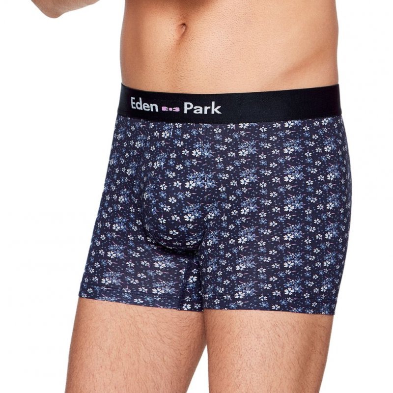 EDEN PARK Boxer Homme Coton LIBERTY Marine Blanc