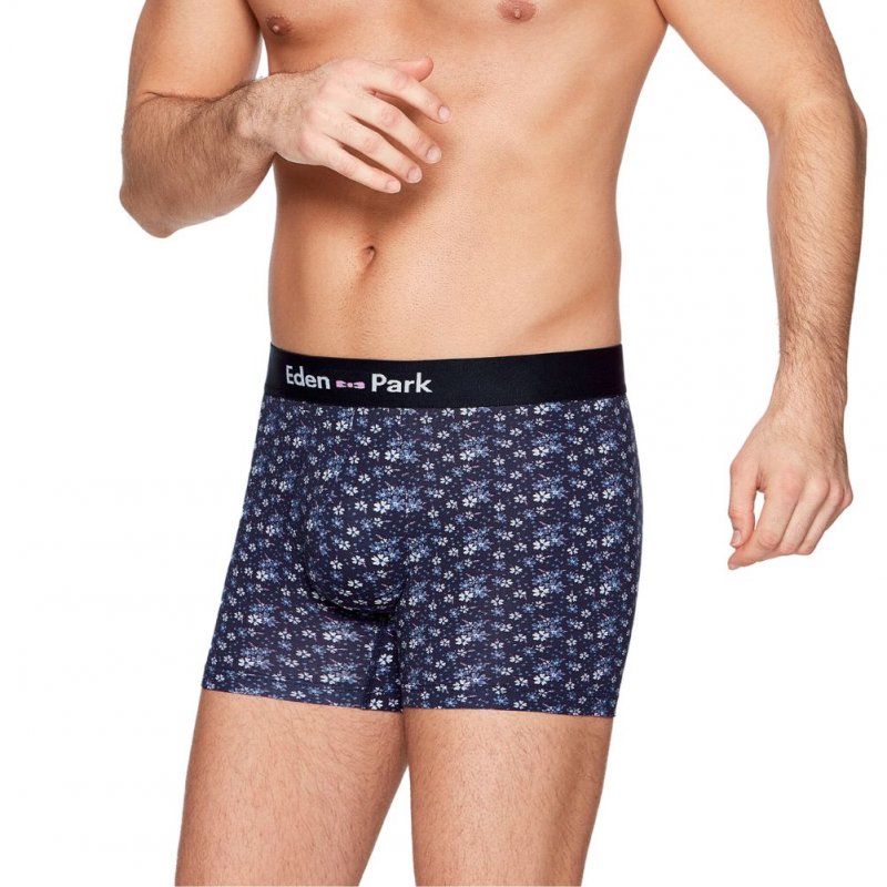 EDEN PARK Boxer Homme Coton LIBERTY Marine Blanc