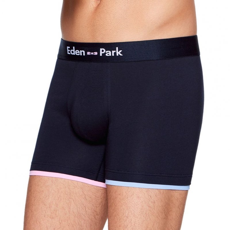 EDEN PARK Boxer Homme Coton LISERES Marine