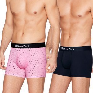 EDEN PARK Lot de 2 Boxers Homme Coton MINIBALLON Rose Marine