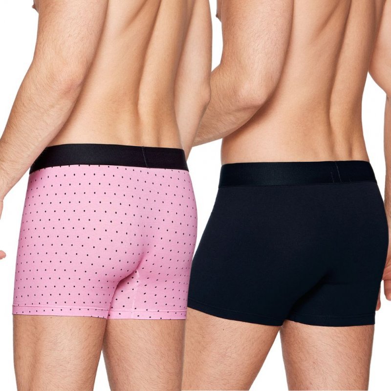 EDEN PARK Lot de 2 Boxers Homme Coton MINIBALLON Rose Marine