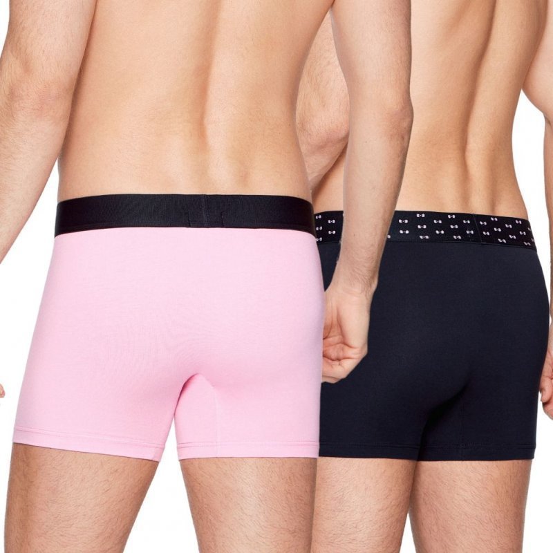 EDEN PARK Lot de 2 Boxers Homme Coton DUOCEINT Rose Marine