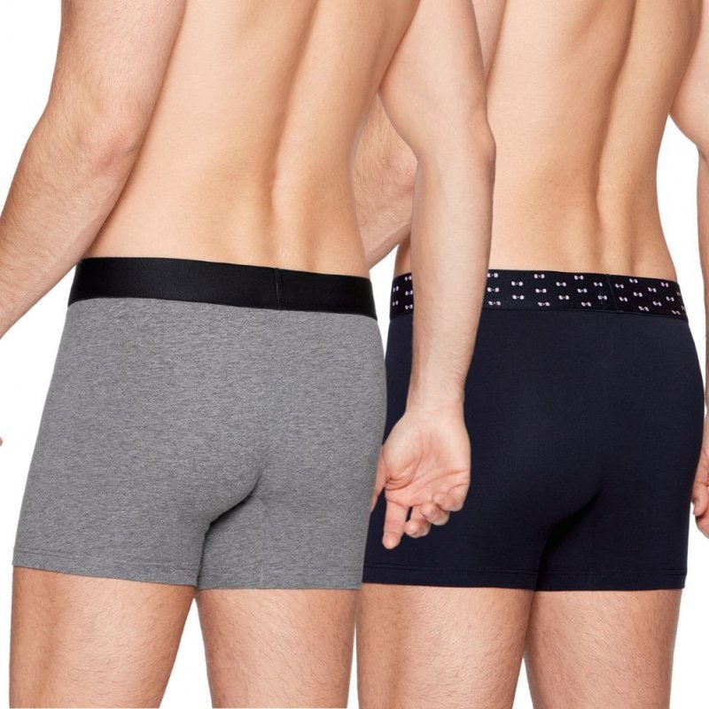 EDEN PARK Lot de 2 Boxers Homme Coton DUOCEINT Gris chiné Marine