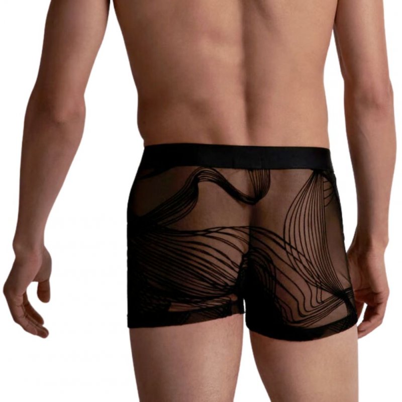 AUBADEMEN Boxer Homme Tulle WAVS Noir