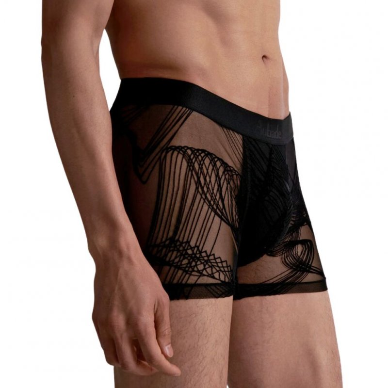 AUBADEMEN Boxer Homme Tulle WAVS Noir