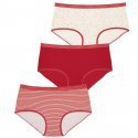 ATHENA Lot de 3 Boxers Femme Coton ECOPACK MODE Cerise