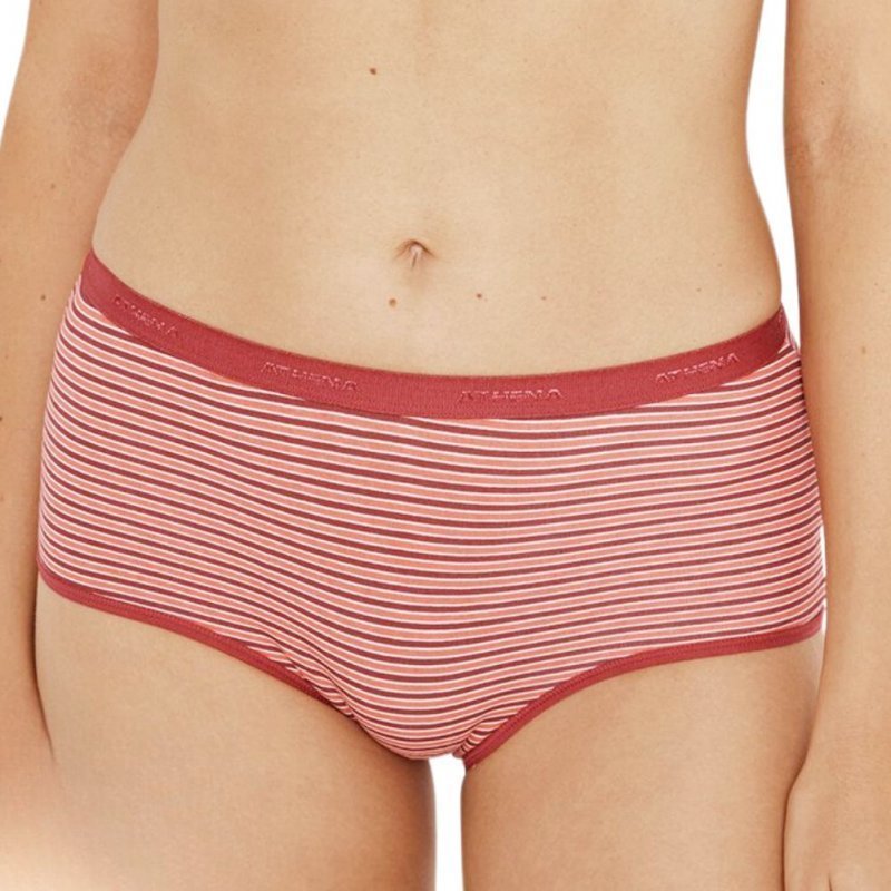 ATHENA Lot de 3 Boxers Femme Coton ECOPACK MODE Cerise