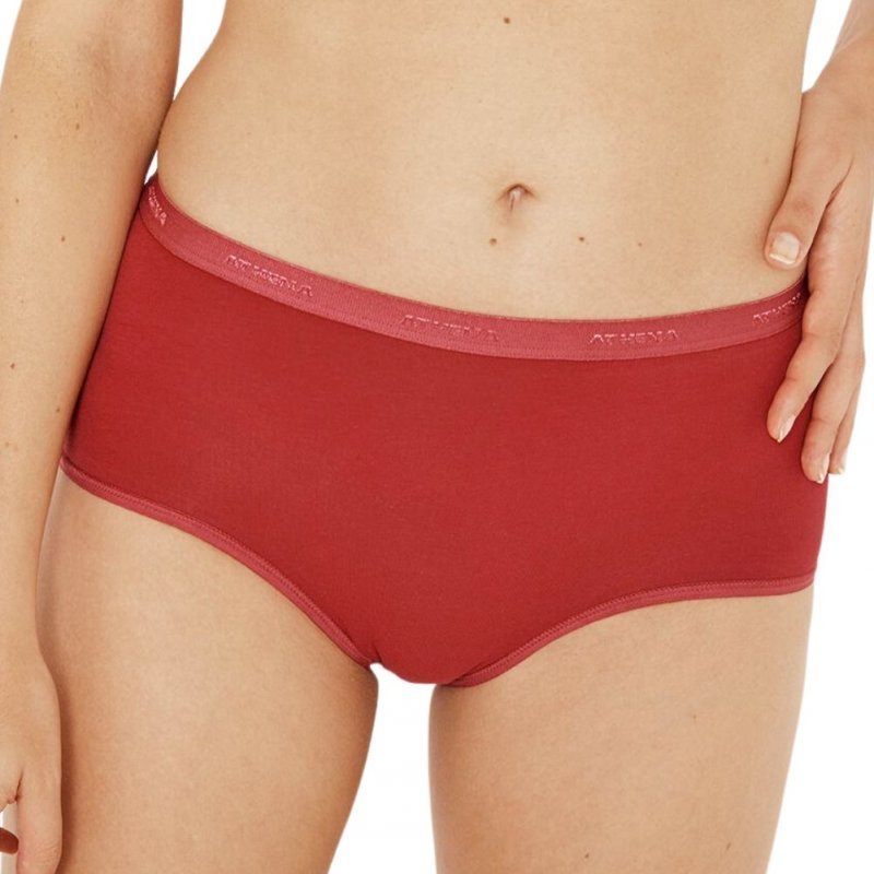 ATHENA Lot de 3 Boxers Femme Coton ECOPACK MODE Cerise