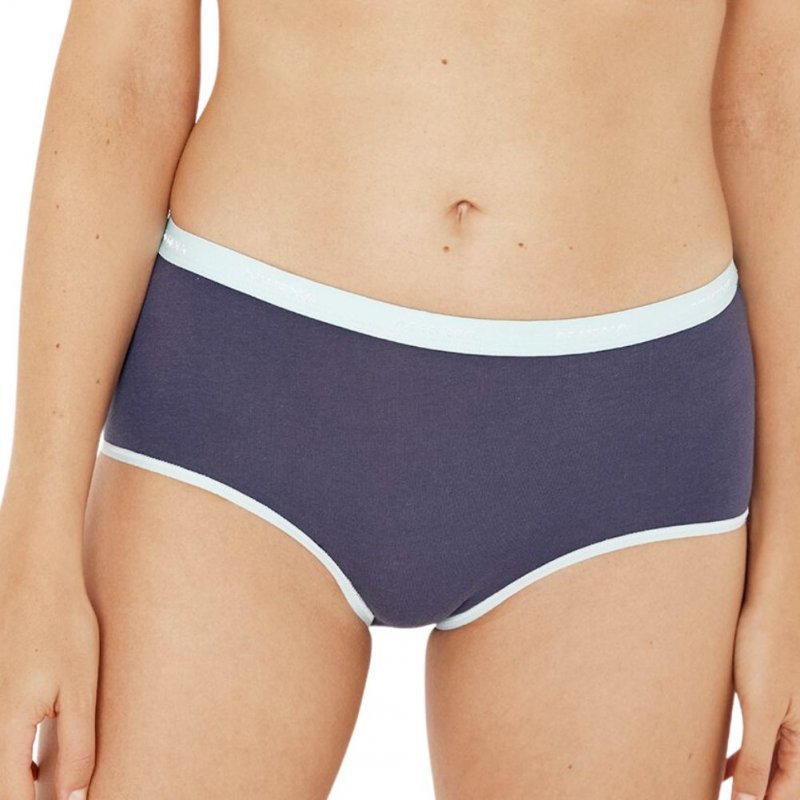 ATHENA Lot de 3 Boxers Femme Coton ECOPACK MODE Bleu Artic