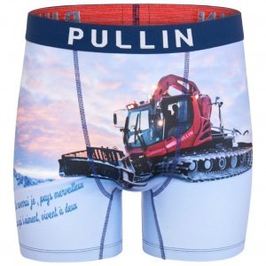 PULL IN Boxer Long Homme Microfibre BELLEVARDE Ciel Rouge