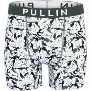 PULL IN Boxer Long Homme Microfibre CAMOSUTRA2 Blanc Kaki