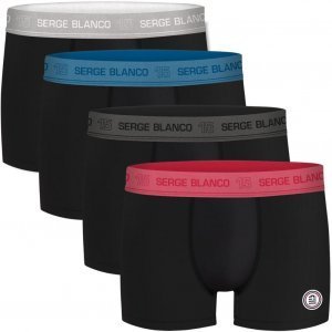 SERGE BLANCO Pack 4 Boxers Coton Homme HYPE Noir Multicolore