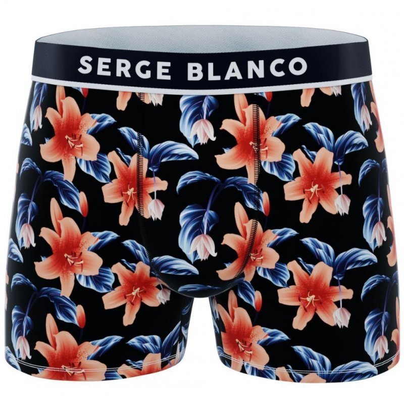 SERGE BLANCO Boxer Homme Microfibre SUBLASS4 Lys Noir