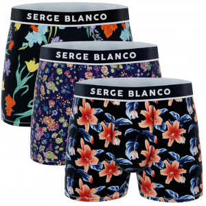 SERGE BLANCO Pack 3 Boxers Microfibre Homme SUBLASS4 Noir Marine