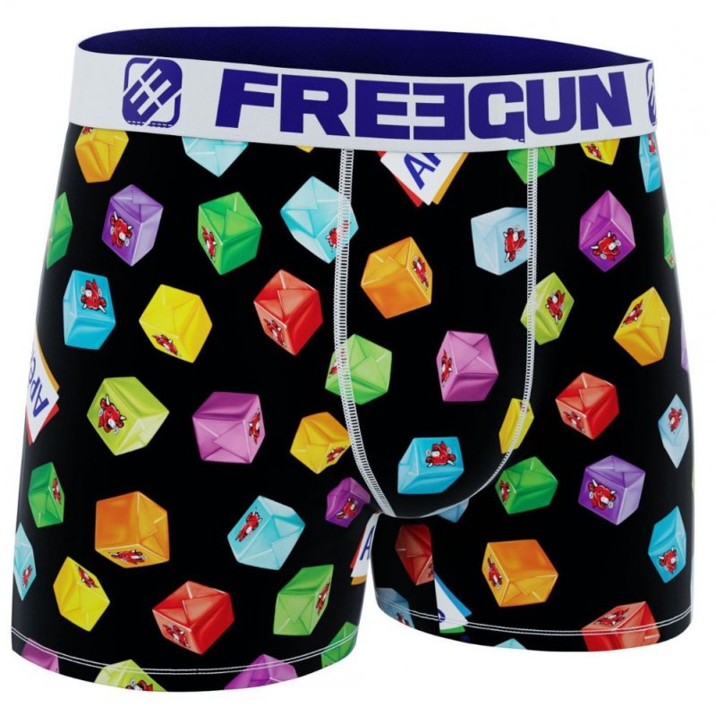 FREEGUN Boxer Homme Microfibre APE Noir Multicolore APERICUBE