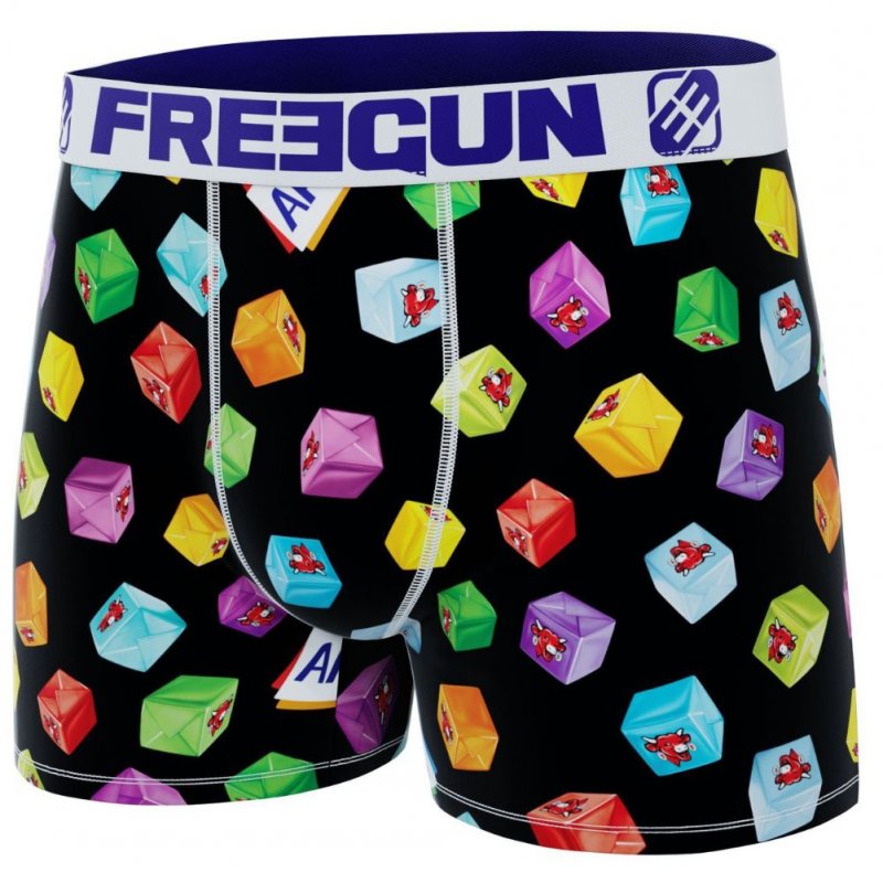 FREEGUN Boxer Homme Microfibre APE Noir Multicolore APERICUBE