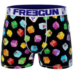 FREEGUN Boxer Homme Microfibre APE Noir Multicolore APERICUBE