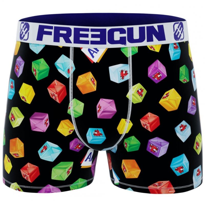 FREEGUN Boxer Homme Microfibre APE Noir Multicolore APERICUBE