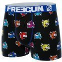 FREEGUN Boxer Homme Microfibre AOP Noir Multicolore LA VACHE QUI RIT