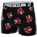 FREEGUN Boxer Homme Microfibre AOP2 Noir Rouge LA VACHE QUI RIT