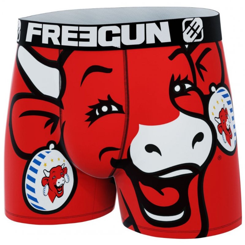 FREEGUN Boxer Homme Microfibre BIG Rouge LA VACHE QUI RIT