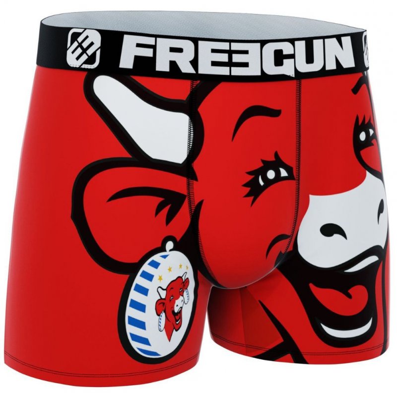 FREEGUN Boxer Homme Microfibre BIG Rouge LA VACHE QUI RIT