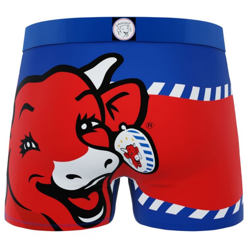 FREEGUN Boxer Homme Microfibre COW Rouge Bleu LA VACHE QUI RIT