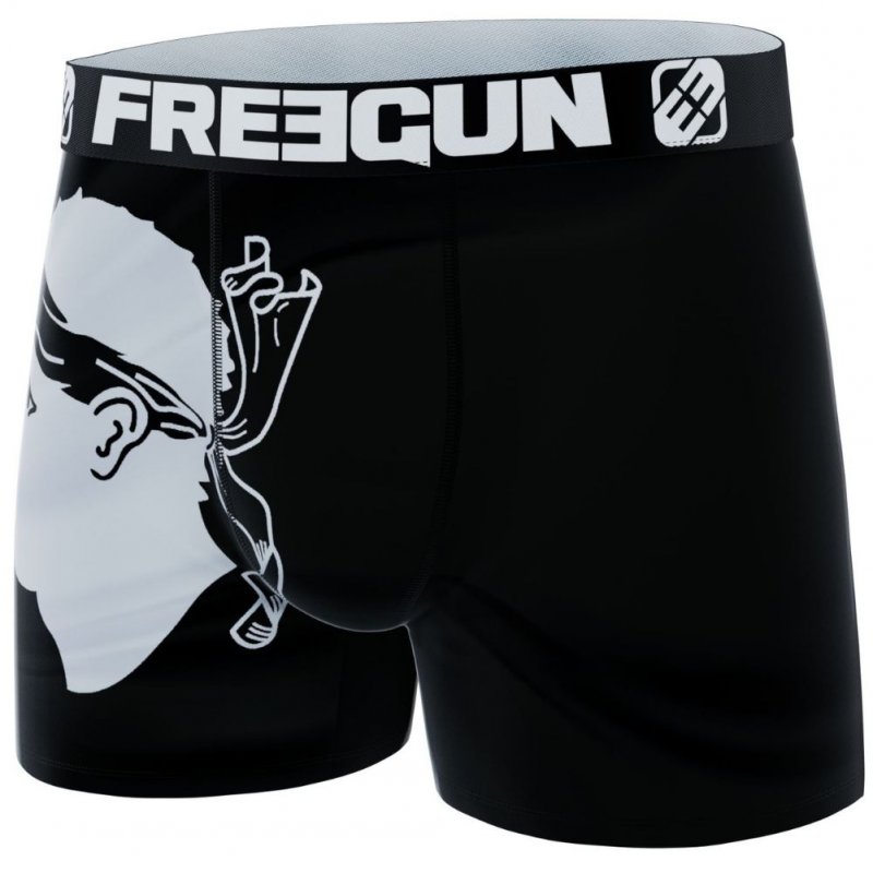 FREEGUN Boxer Homme Microfibre CORA5 Noir Blanc