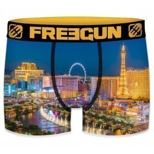 FREEGUN Boxer Homme Microfibre VEGA18 Bleu Jaune