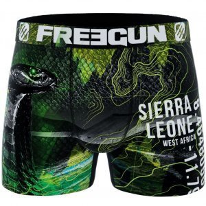 FREEGUN Boxer Homme Microfibre recyclée SNAA22 Vert Noir PREMIUM