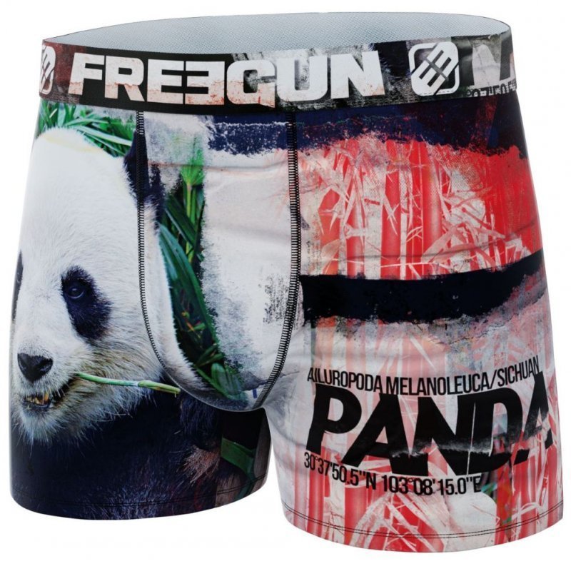 FREEGUN Boxer Homme Microfibre recyclée PAN Noir Blanc PREMIUM